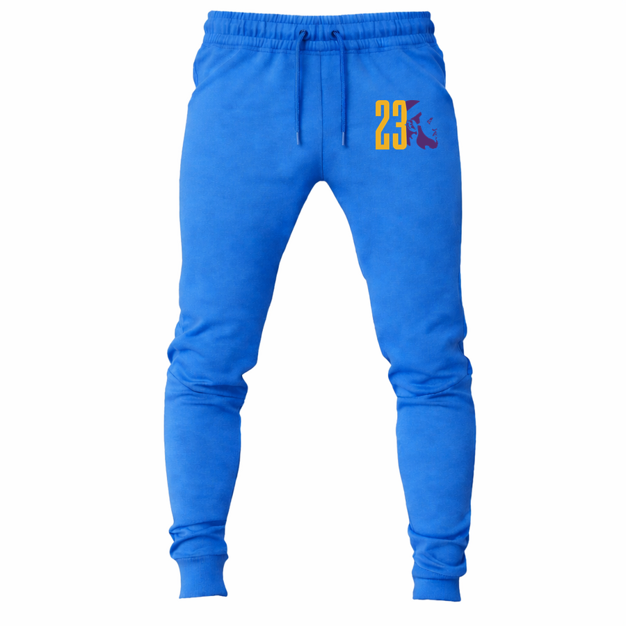 Men's Lebron James 23 Joggers Sweatpants | Color: Azure | Original artwork on Drive garment