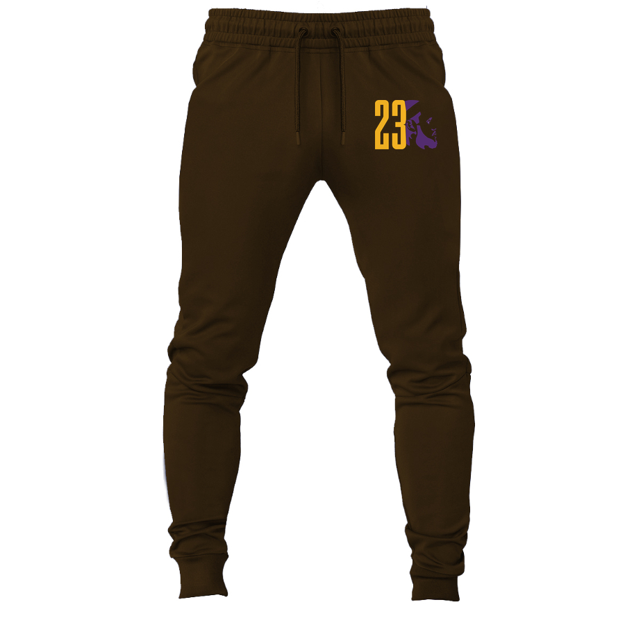 Men's Lebron James 23 Joggers Sweatpants | Color: Brown | Original artwork on Drive garment