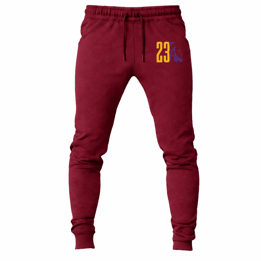Men's Lebron James 23 Joggers Sweatpants | Color: Burgundy | Original artwork on Drive garment