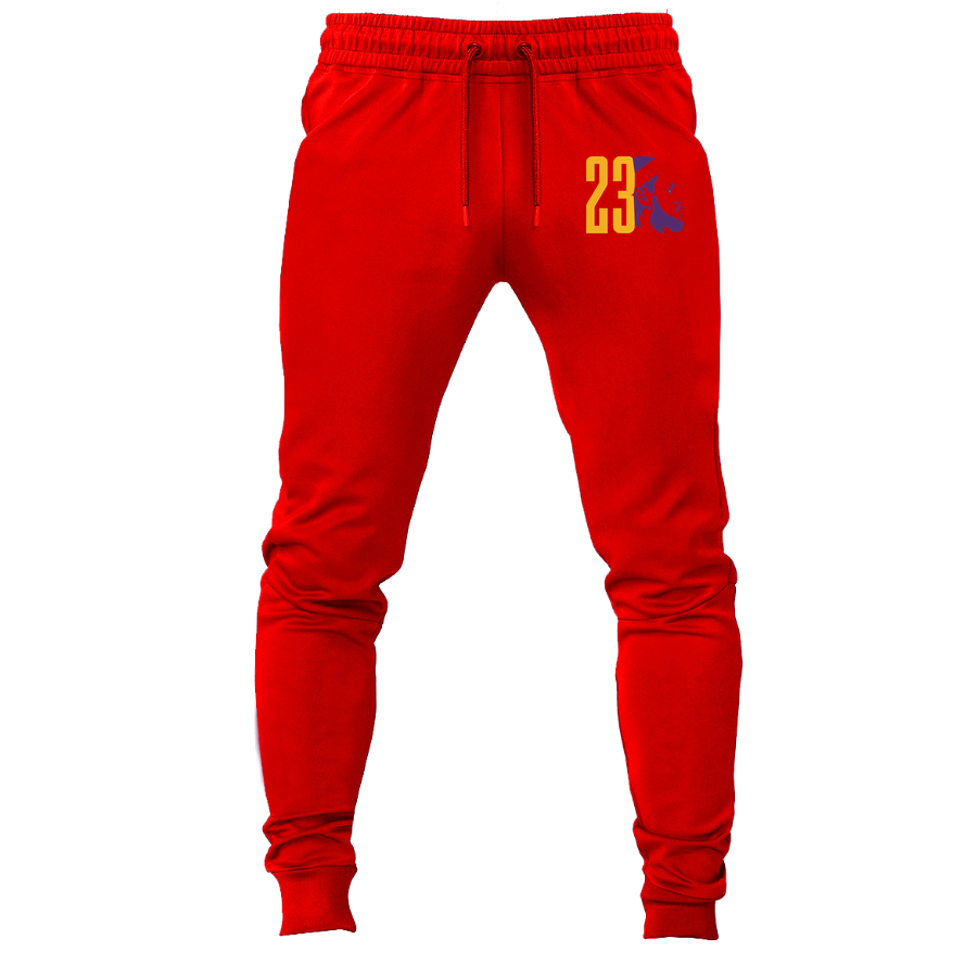 Men's Lebron James 23 Joggers Sweatpants | Color: Red | Original artwork on Drive garment