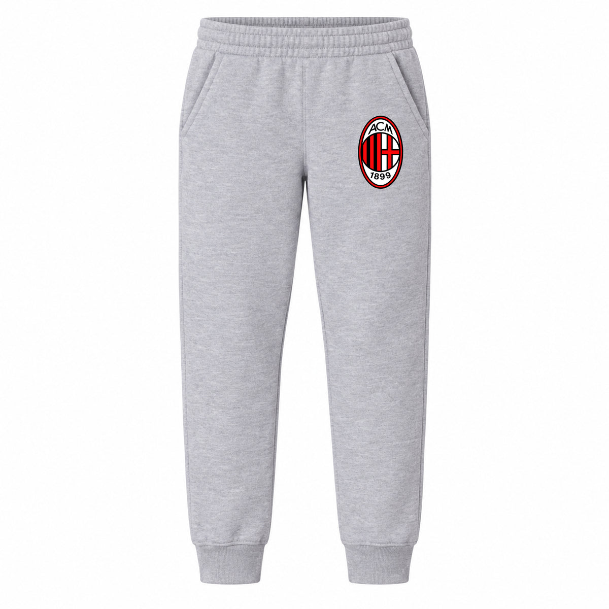AC Milan Soccer youth jogger sweatpants, Grey, Youth Large ages 10–12