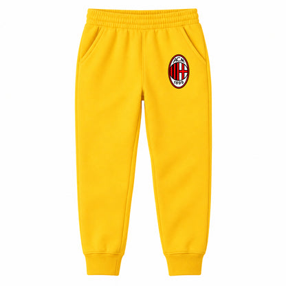 AC Milan Soccer youth jogger sweatpants, Yellow, Youth Large ages 10–12
