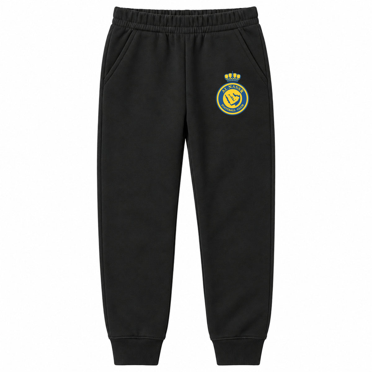 Al Nassr FC youth jogger sweatpants, Black, Youth Large ages 10–12