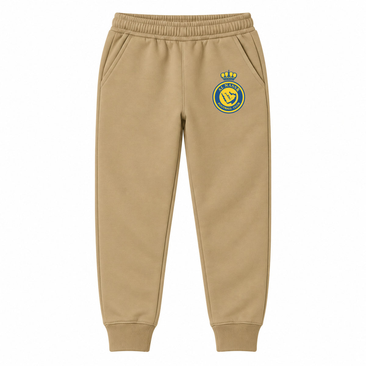 Al Nassr FC youth jogger sweatpants, Khaki, Youth Large ages 10–12