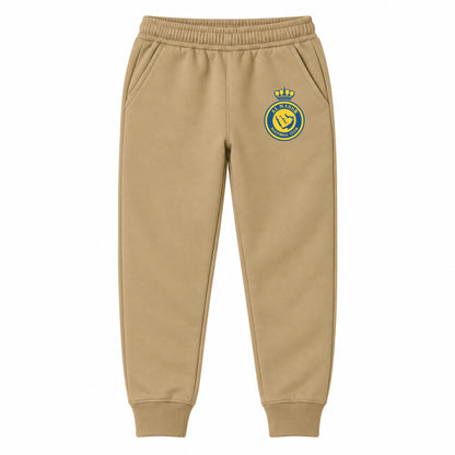 Al Nassr FC youth jogger sweatpants, Khaki, Youth Large ages 10–12