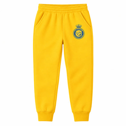 Al Nassr FC youth jogger sweatpants, Yellow, Youth Large ages 10–12
