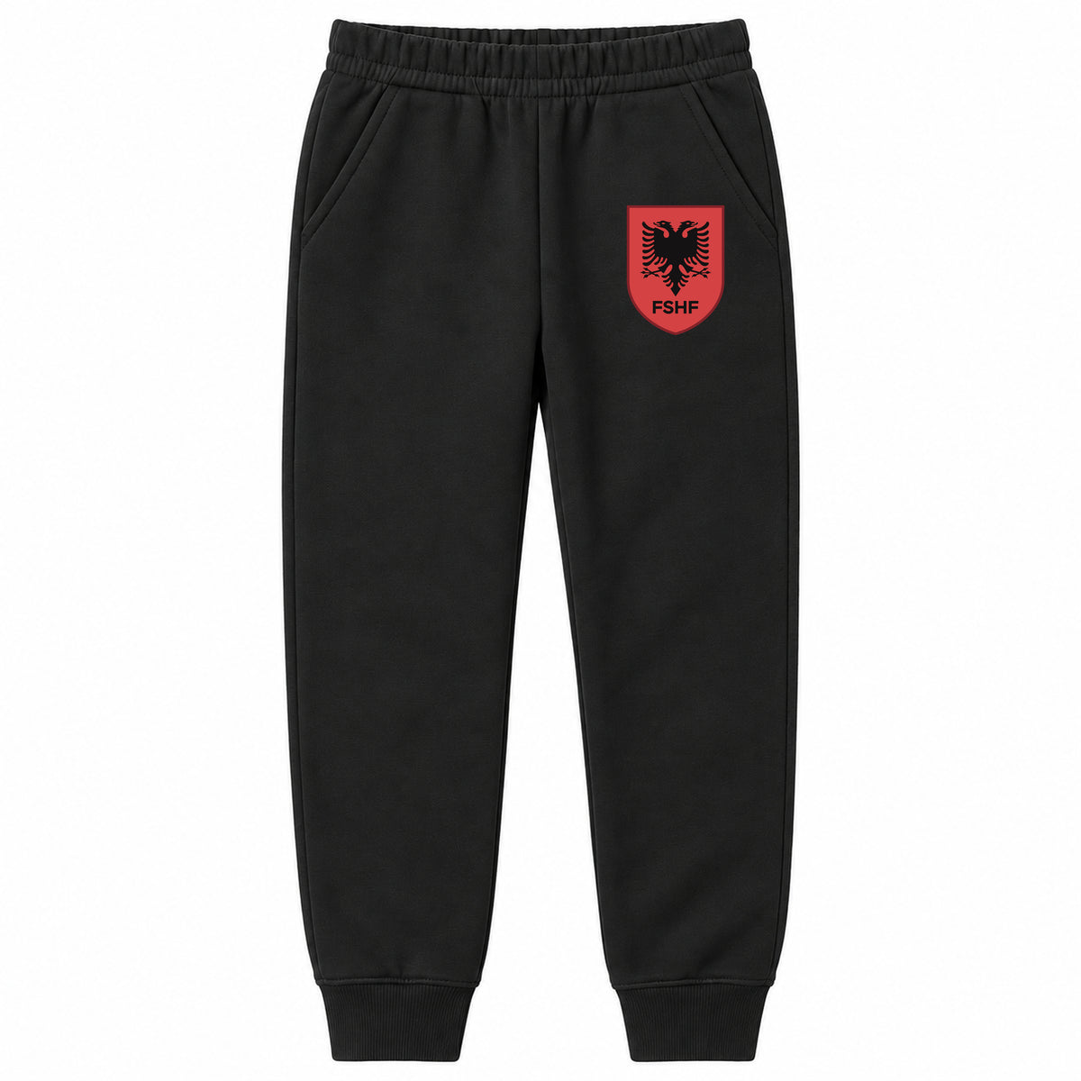 Albania National Soccer Team youth jogger sweatpants, Black, Youth Large ages 10–12