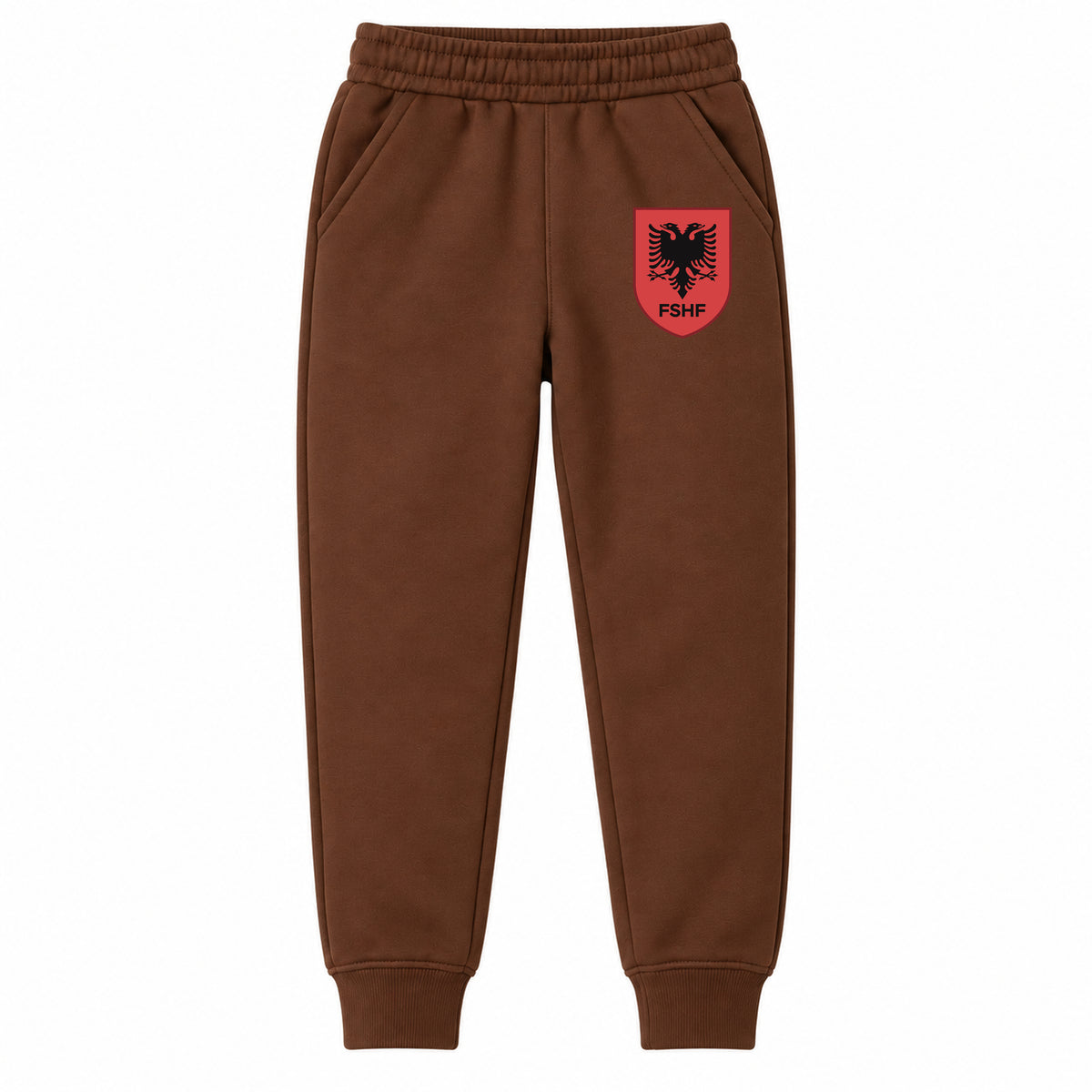 Albania National Soccer Team youth jogger sweatpants, Brown, Youth Large ages 10–12