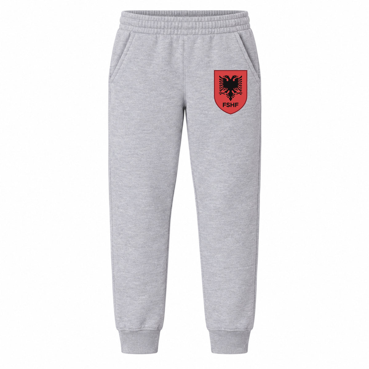 Albania National Soccer Team youth jogger sweatpants, Grey, Youth Large ages 10–12