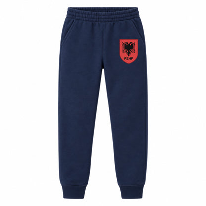 Albania National Soccer Team youth jogger sweatpants, Navy Blue, Youth Large ages 10–12