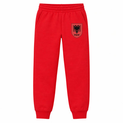 Albania National Soccer Team youth jogger sweatpants, Red, Youth Large ages 10–12