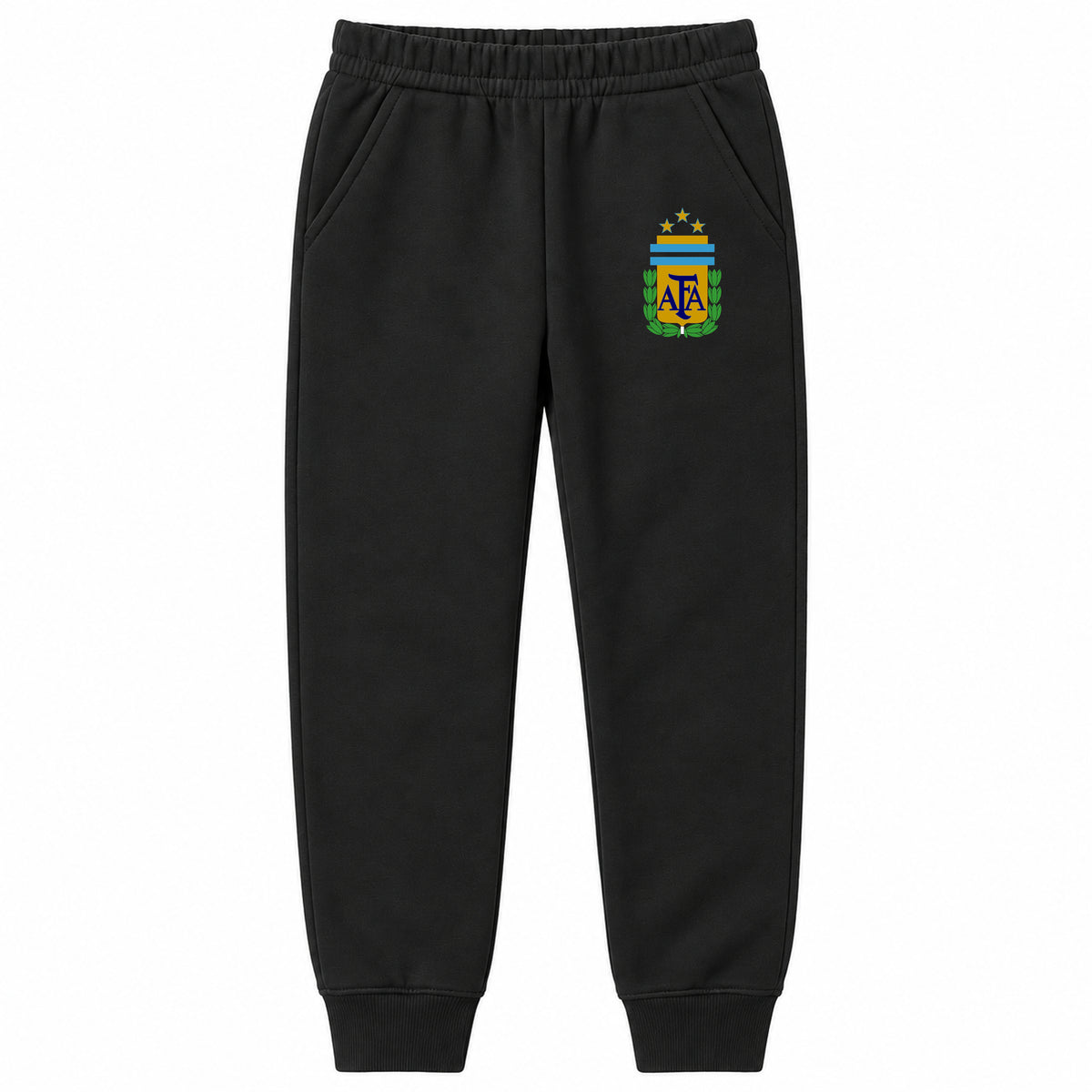 Argentina National Soccer Team youth jogger sweatpants, Black, Youth Large ages 10–12