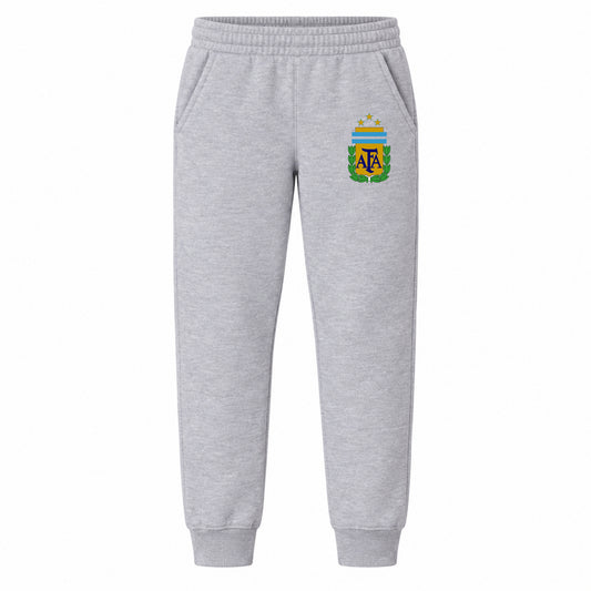 Argentina National Soccer Team youth jogger sweatpants, Grey, Youth Large ages 10–12