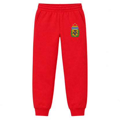 Argentina National Soccer Team youth jogger sweatpants, Red, Youth Large ages 10–12