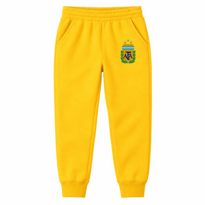 Argentina National Soccer Team youth jogger sweatpants, Yellow, Youth Large ages 10–12
