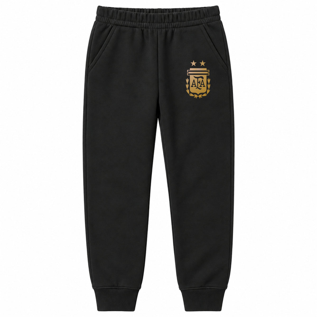 Argentina Soccer youth jogger sweatpants, Black, Youth Large ages 10–12