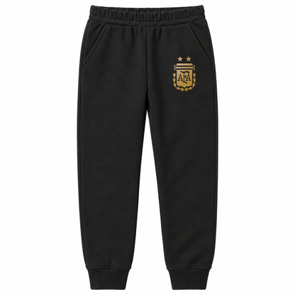 Argentina Soccer youth jogger sweatpants, Black, Youth Large ages 10–12
