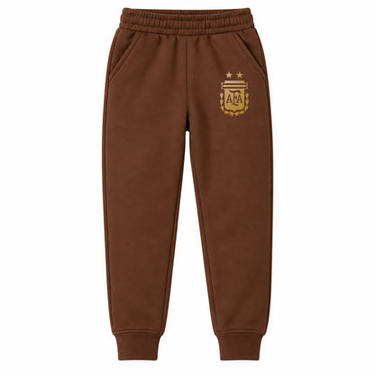 Argentina Soccer youth jogger sweatpants, Brown, Youth Large ages 10–12