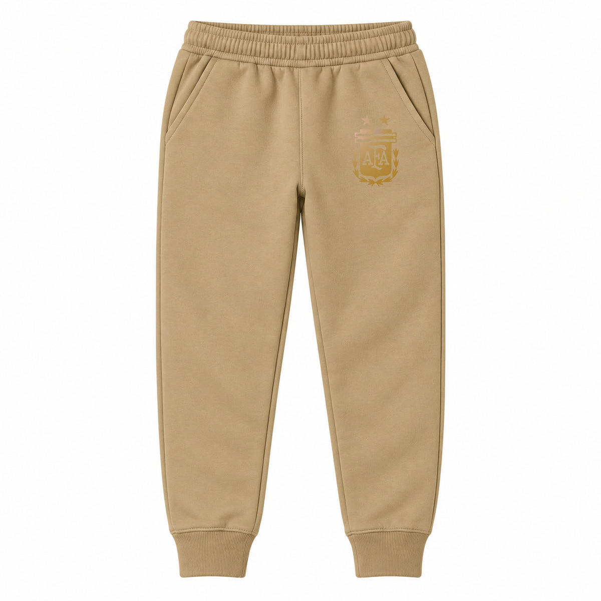 Argentina Soccer youth jogger sweatpants, Khaki, Youth Large ages 10–12