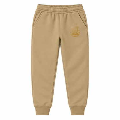 Argentina Soccer youth jogger sweatpants, Khaki, Youth Large ages 10–12