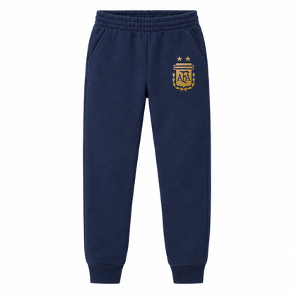 Argentina Soccer youth jogger sweatpants, Navy Blue, Youth Large ages 10–12