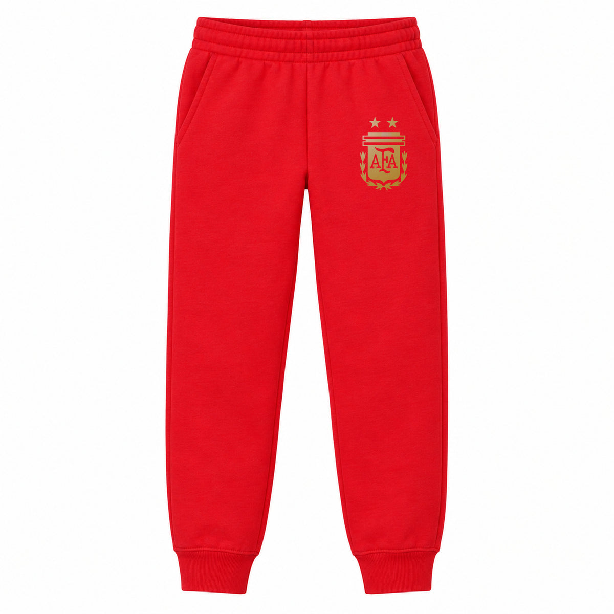 Argentina Soccer youth jogger sweatpants, Red, Youth Large ages 10–12