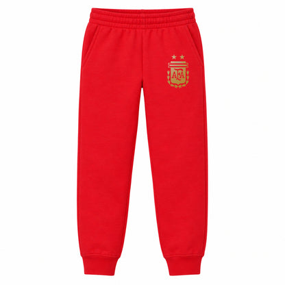 Argentina Soccer youth jogger sweatpants, Red, Youth Large ages 10–12