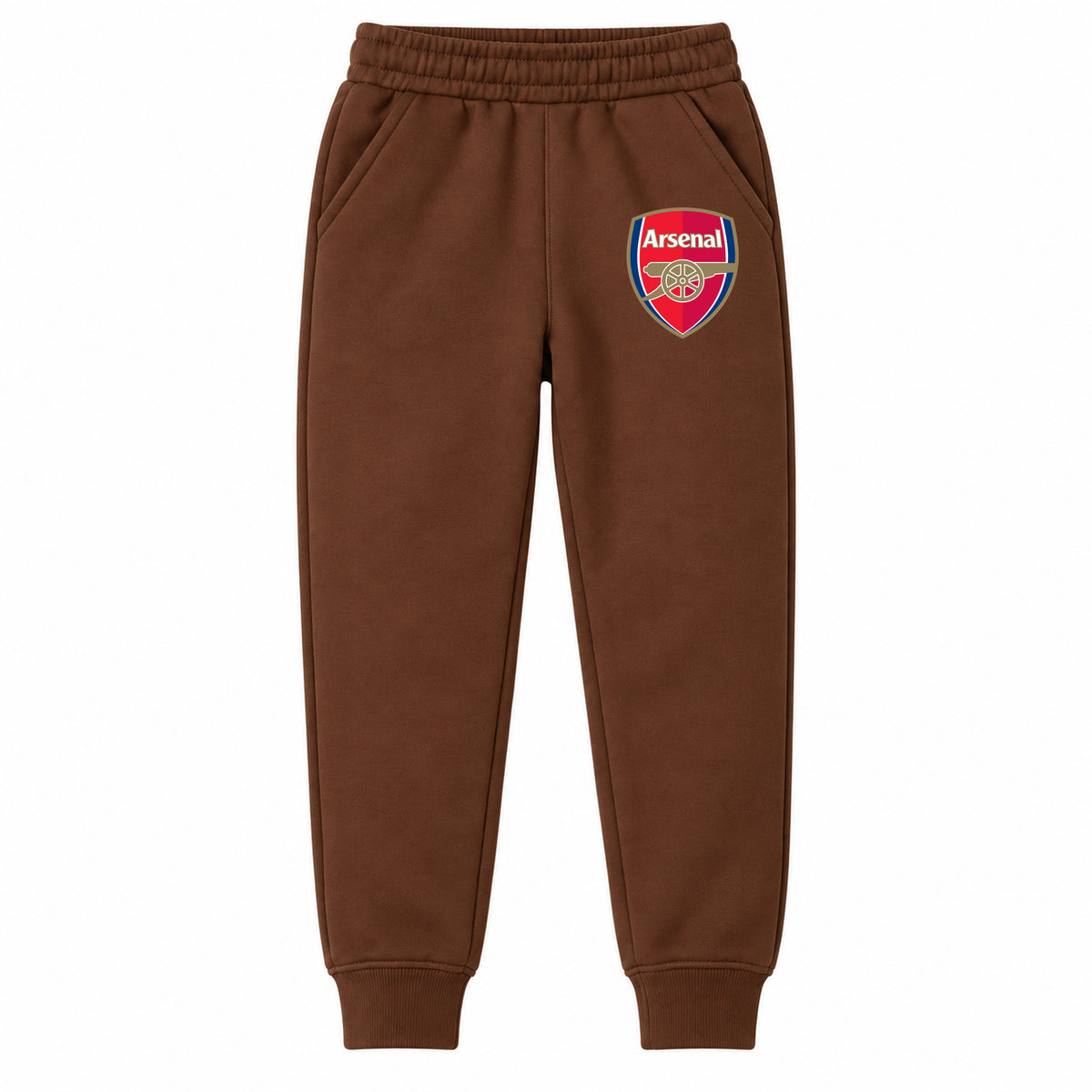 Arsenal Soccer youth jogger sweatpants, Brown, Youth Large ages 10–12