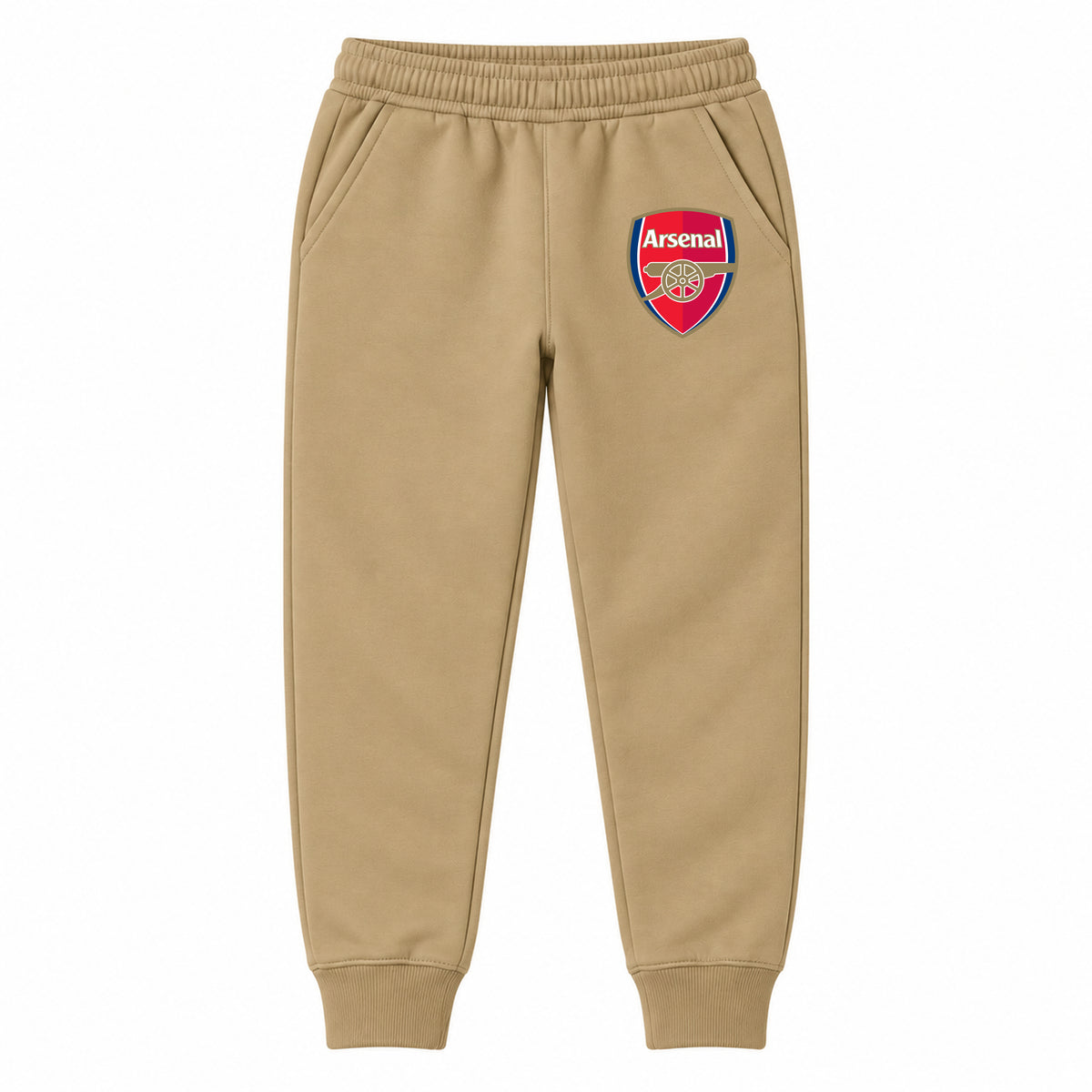 Arsenal Soccer youth jogger sweatpants, Khaki, Youth Large ages 10–12