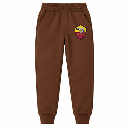 AS Roma FC youth jogger sweatpants, Brown, Youth Large ages 10–12