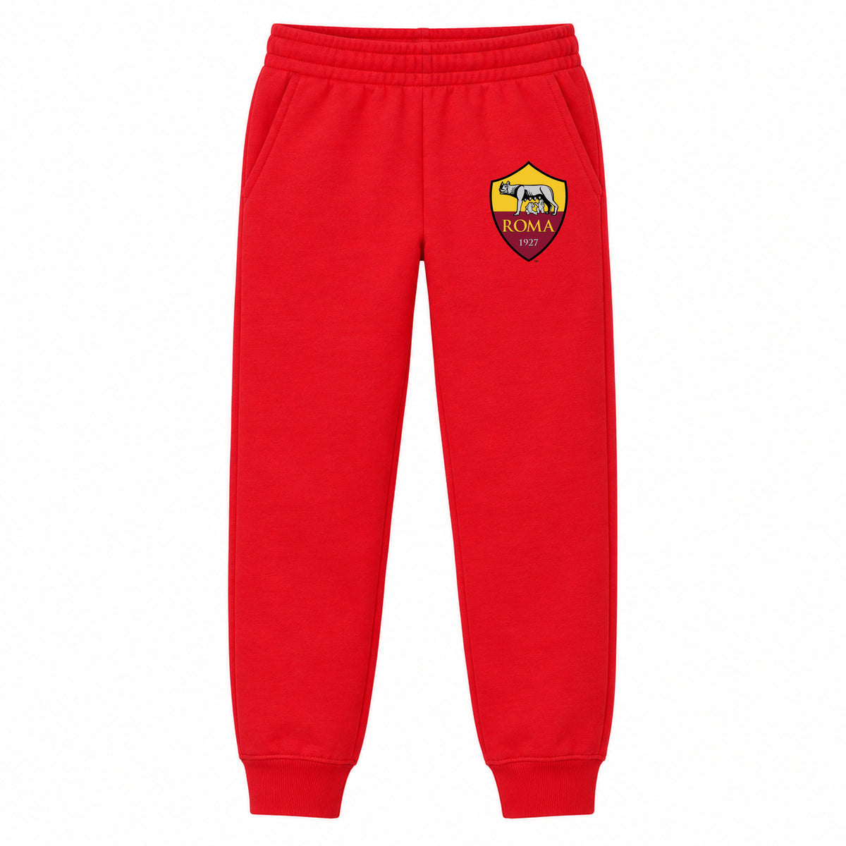AS Roma FC youth jogger sweatpants, Red, Youth Large ages 10–12