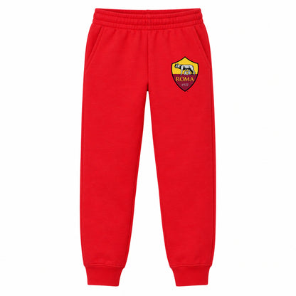 AS Roma FC youth jogger sweatpants, Red, Youth Large ages 10–12