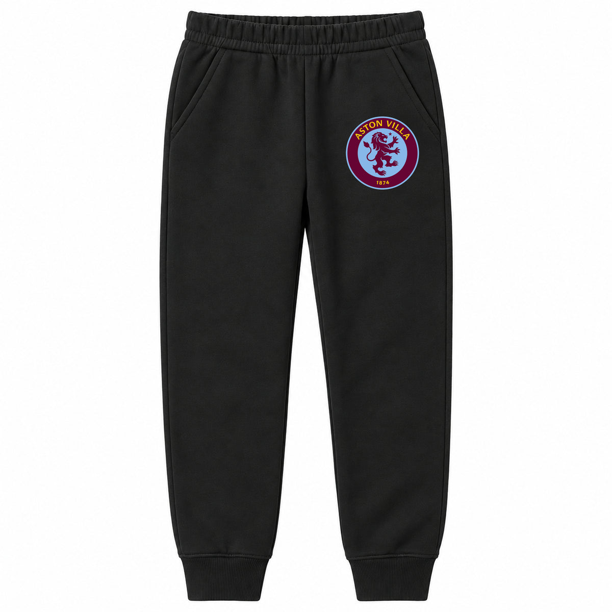 Aston Villa FC youth jogger sweatpants, Black, Youth Large ages 10–12