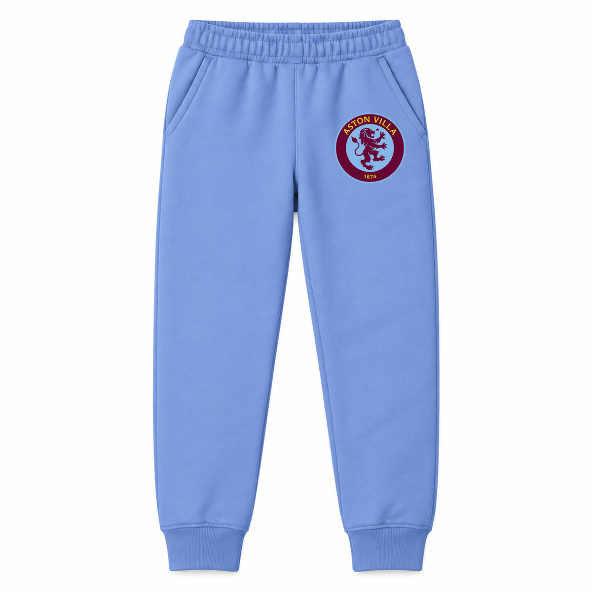 Aston Villa FC youth jogger sweatpants, Carolina Blue, Youth Large ages 10–12