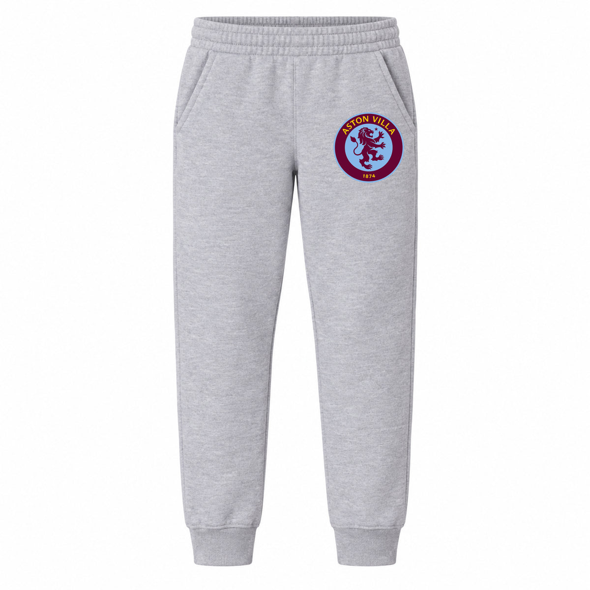 Aston Villa FC youth jogger sweatpants, Grey, Youth Large ages 10–12