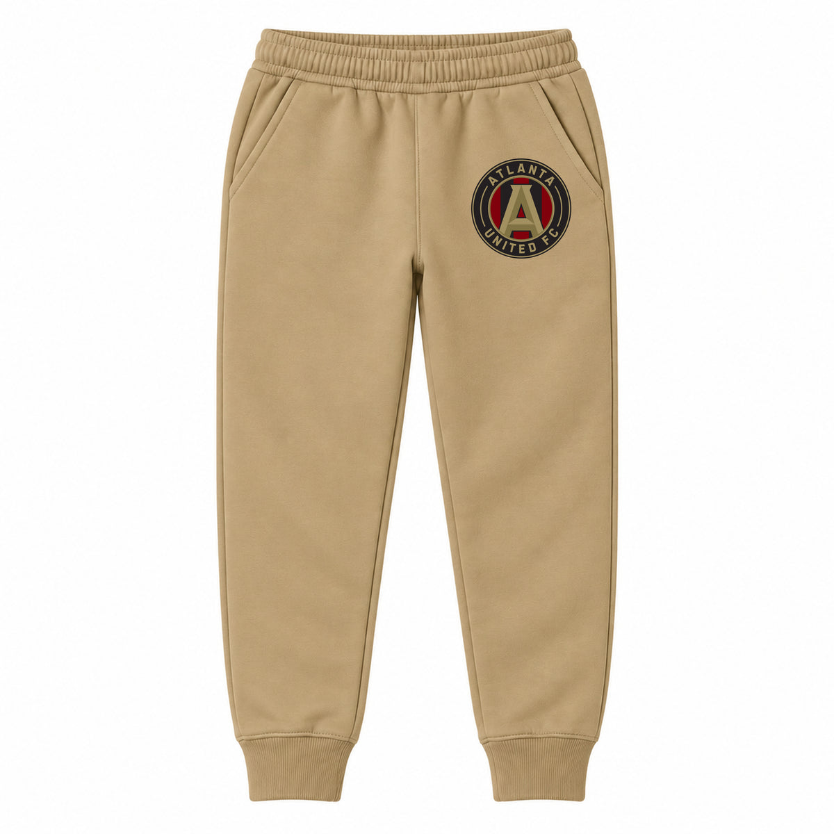 Atlanta United FC youth jogger sweatpants, Khaki, Youth Large ages 10–12