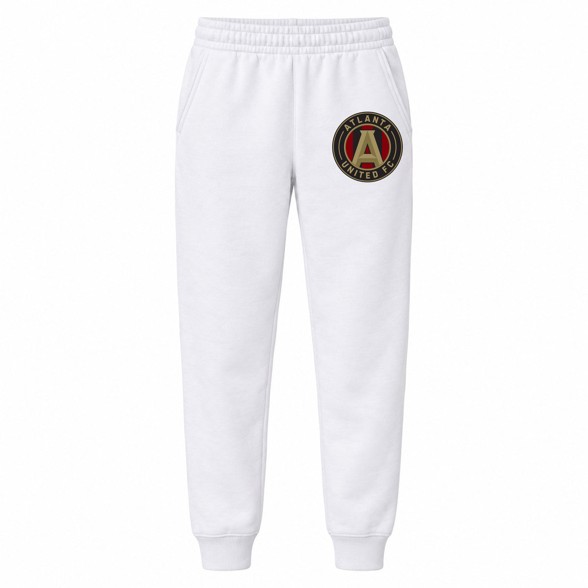 Atlanta United FC youth jogger sweatpants, White, Youth Large ages 10–12