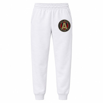 Atlanta United FC youth jogger sweatpants, White, Youth Large ages 10–12