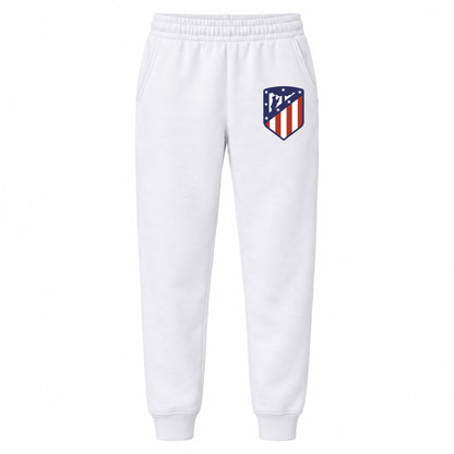 Atletico Madrid FC youth jogger sweatpants, White, Youth Large ages 10–12