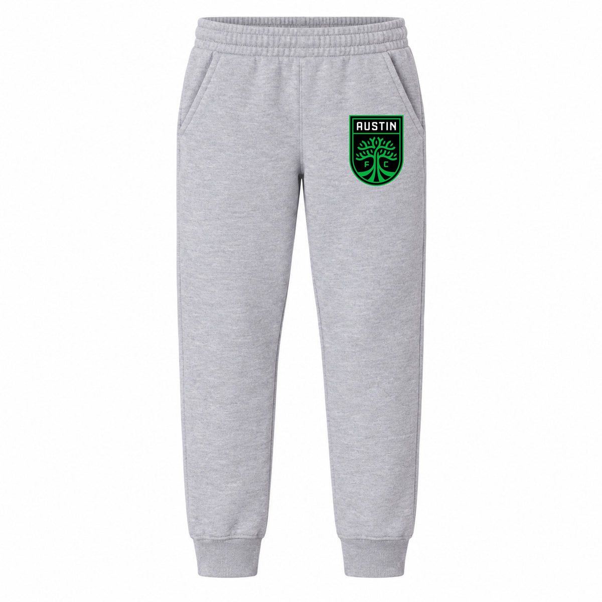 Austin FC youth jogger sweatpants, Grey, Youth Large ages 10–12
