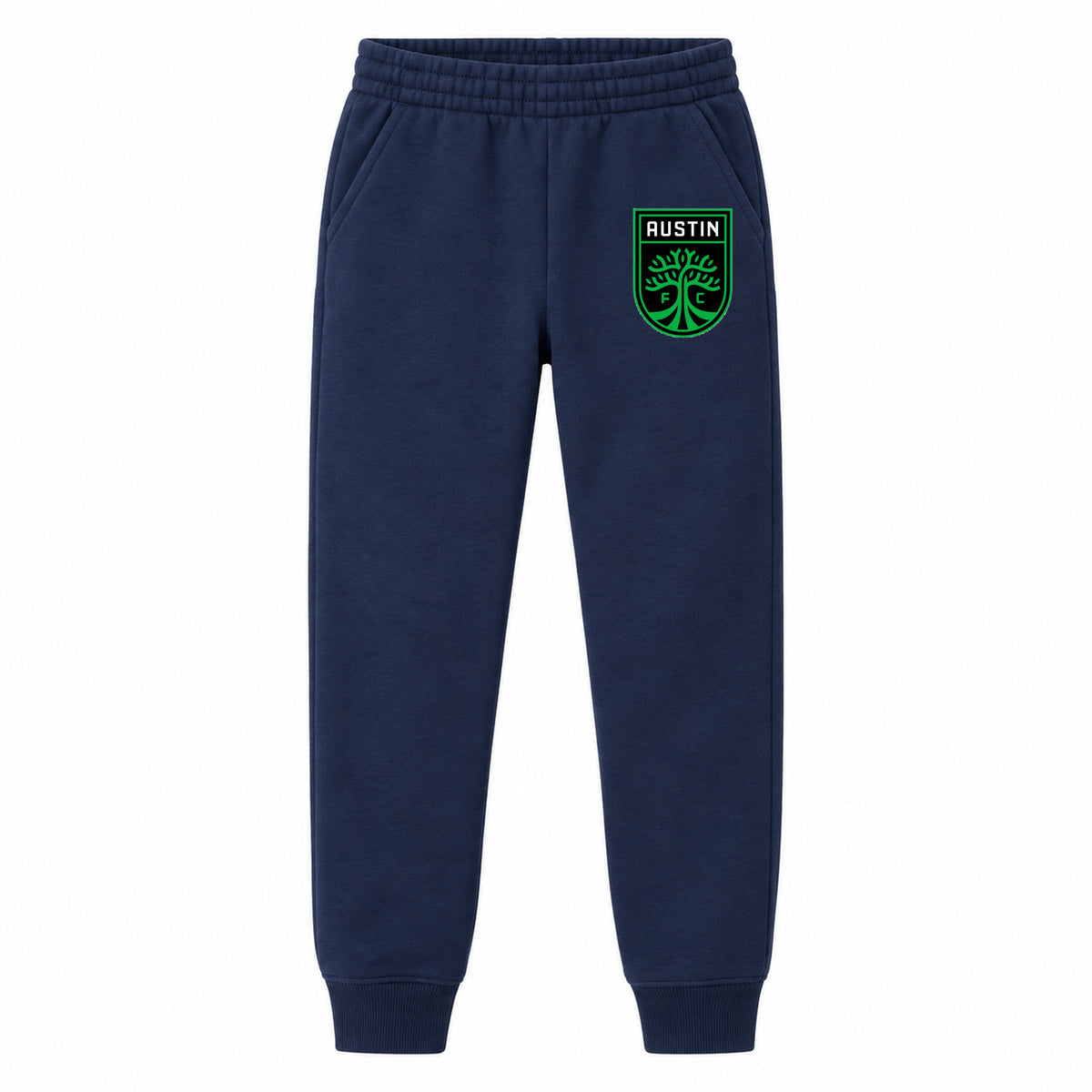 Austin FC youth jogger sweatpants, Navy Blue, Youth Large ages 10–12