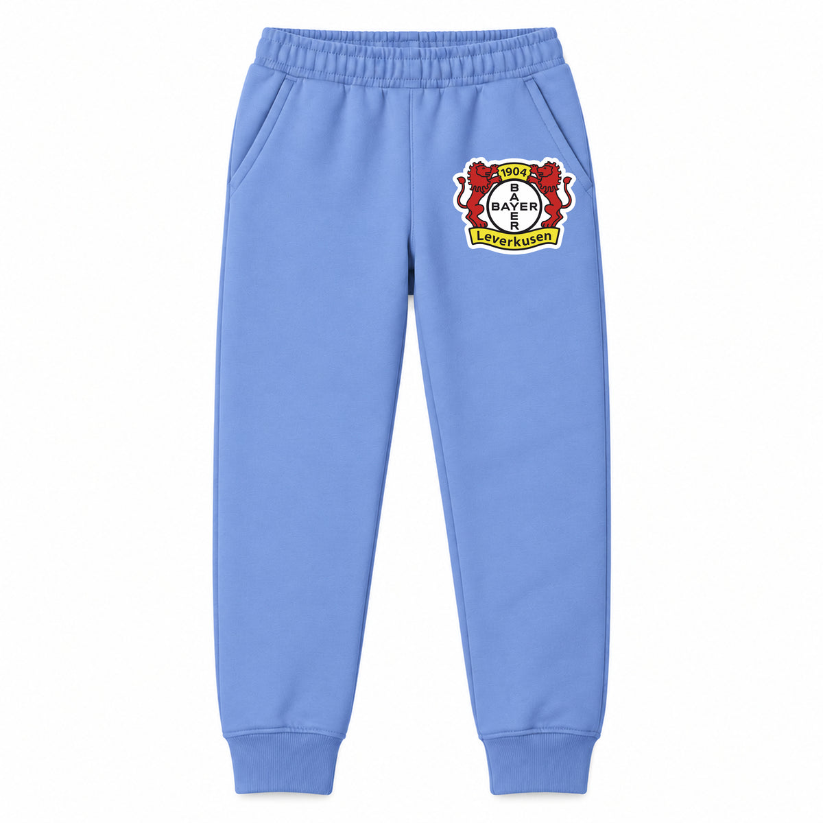 Bayer Leverkusen FC youth jogger sweatpants, Carolina Blue, Youth Large ages 10–12