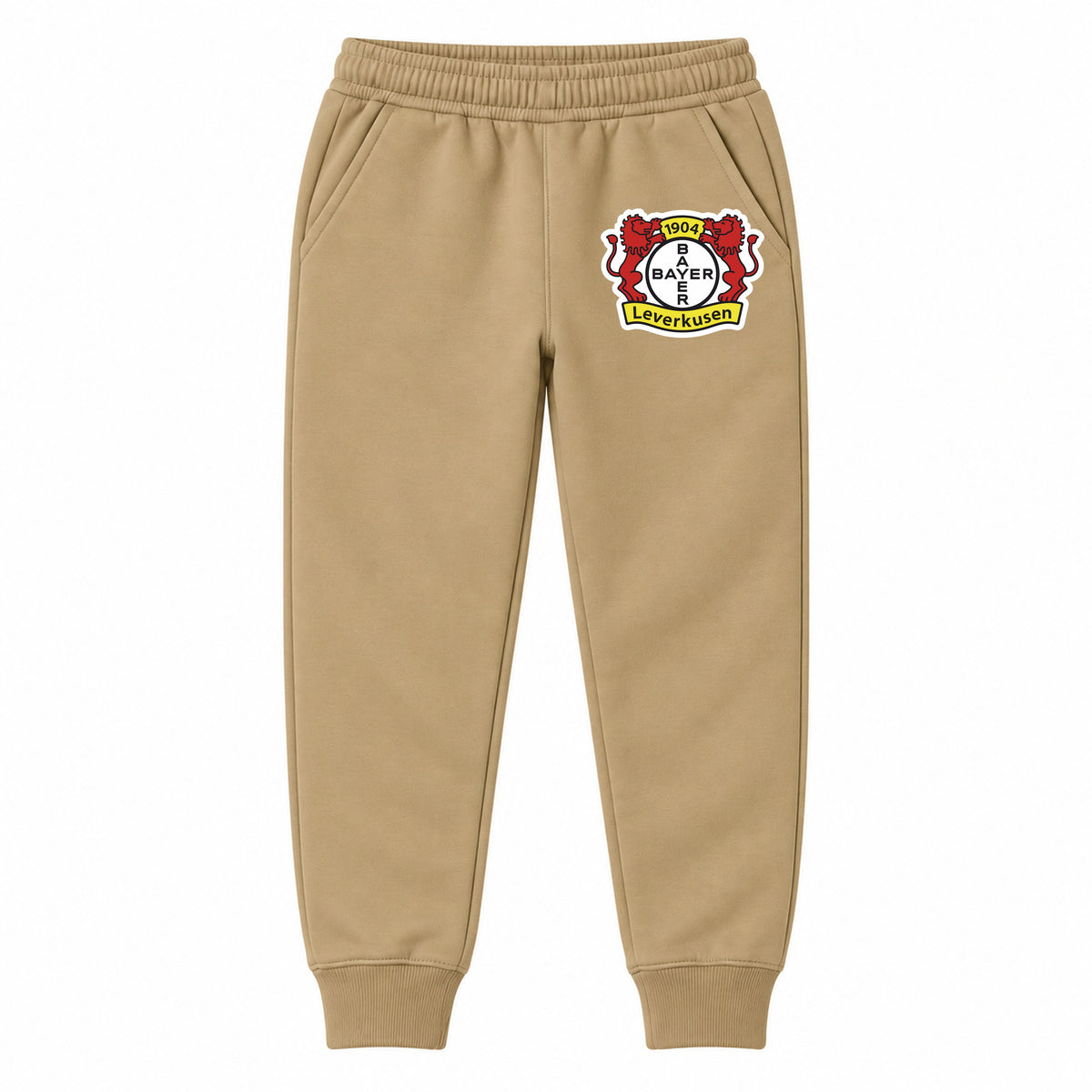 Bayer Leverkusen FC youth jogger sweatpants, Khaki, Youth Large ages 10–12