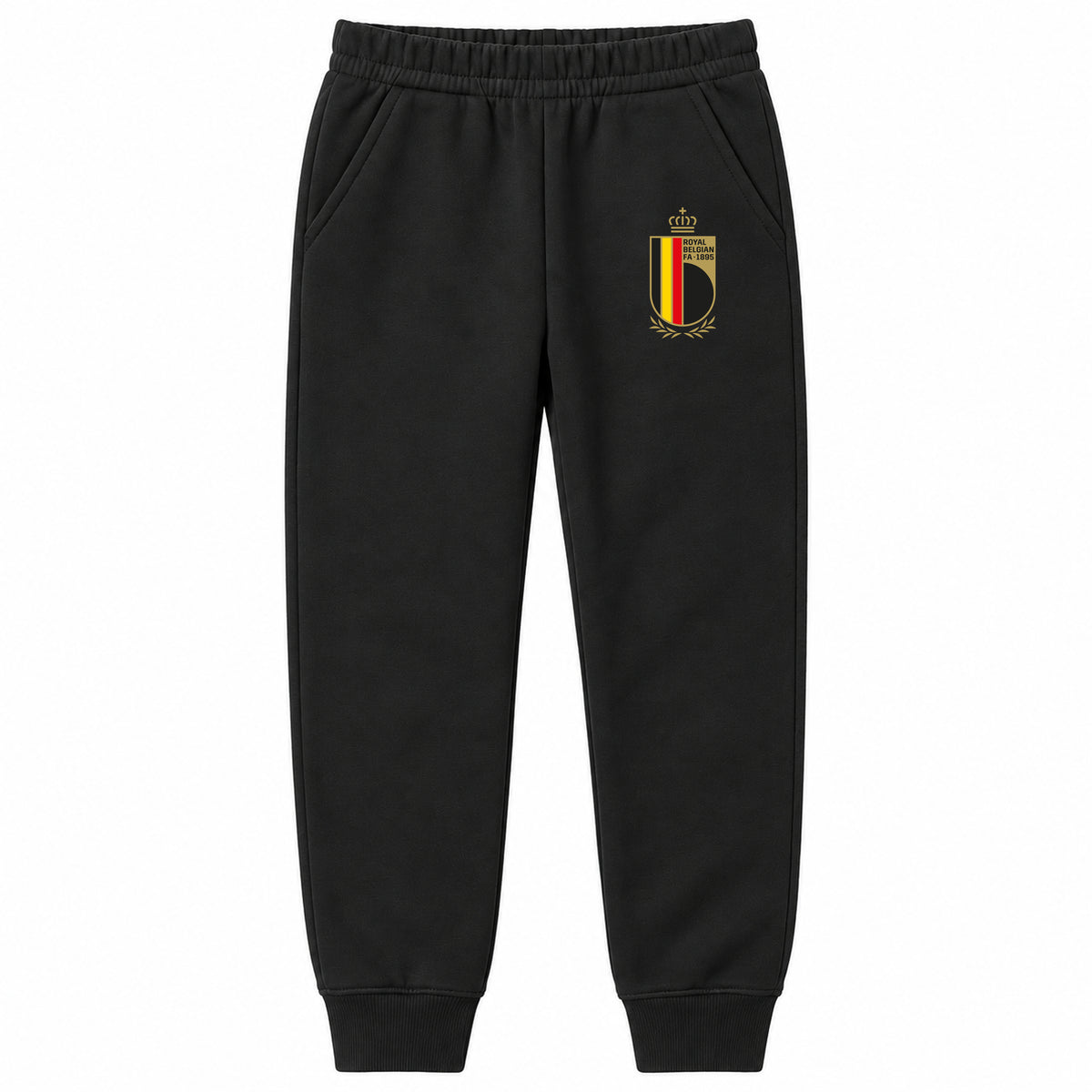 Belgium National Soccer Team youth jogger sweatpants, Black, Youth Large ages 10–12
