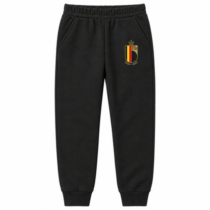 Belgium National Soccer Team youth jogger sweatpants, Black, Youth Large ages 10–12