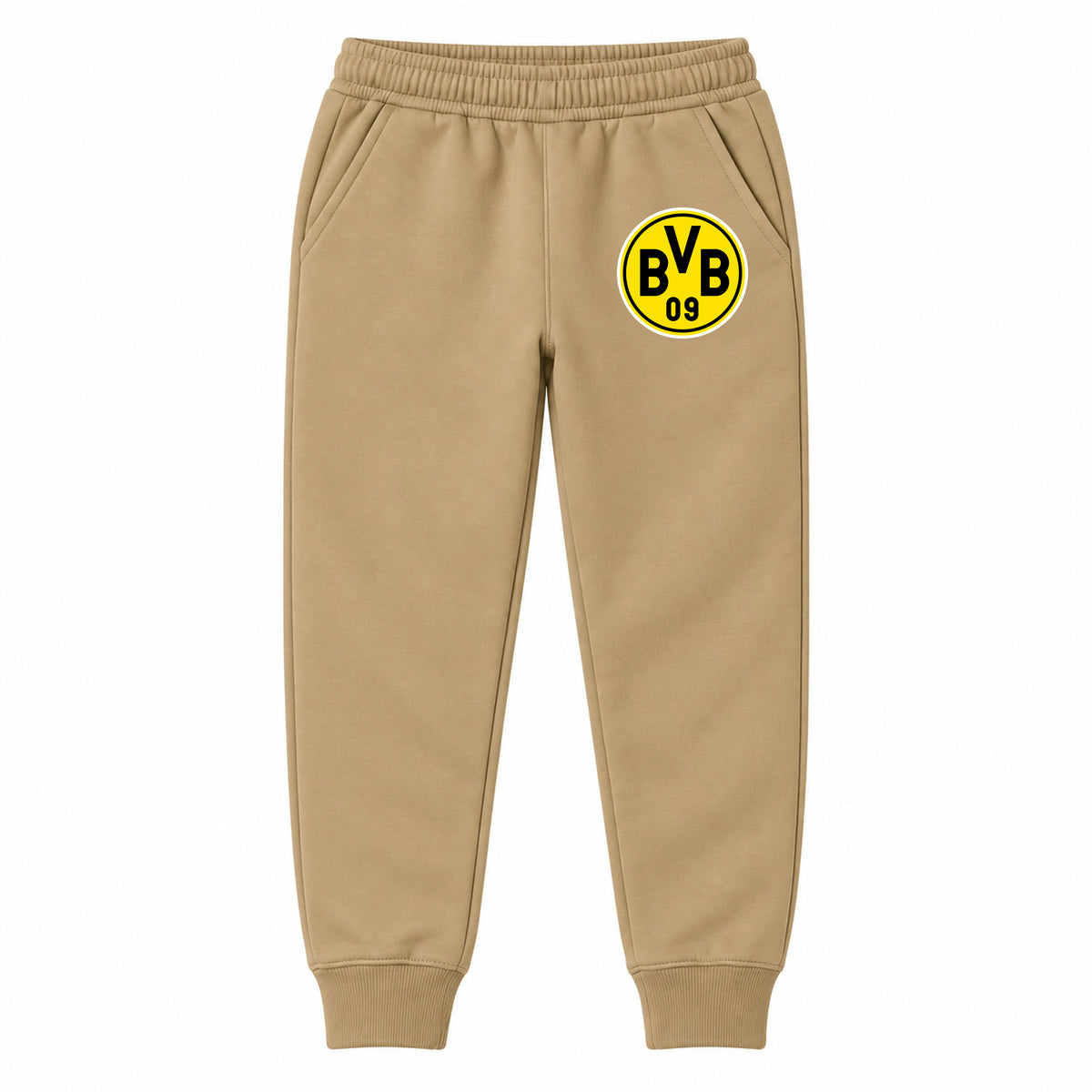 Borussia Dortmund BVB FC youth jogger sweatpants, Khaki, Youth Large ages 10–12