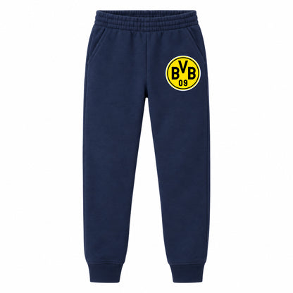 Borussia Dortmund BVB FC youth jogger sweatpants, Navy Blue, Youth Large ages 10–12