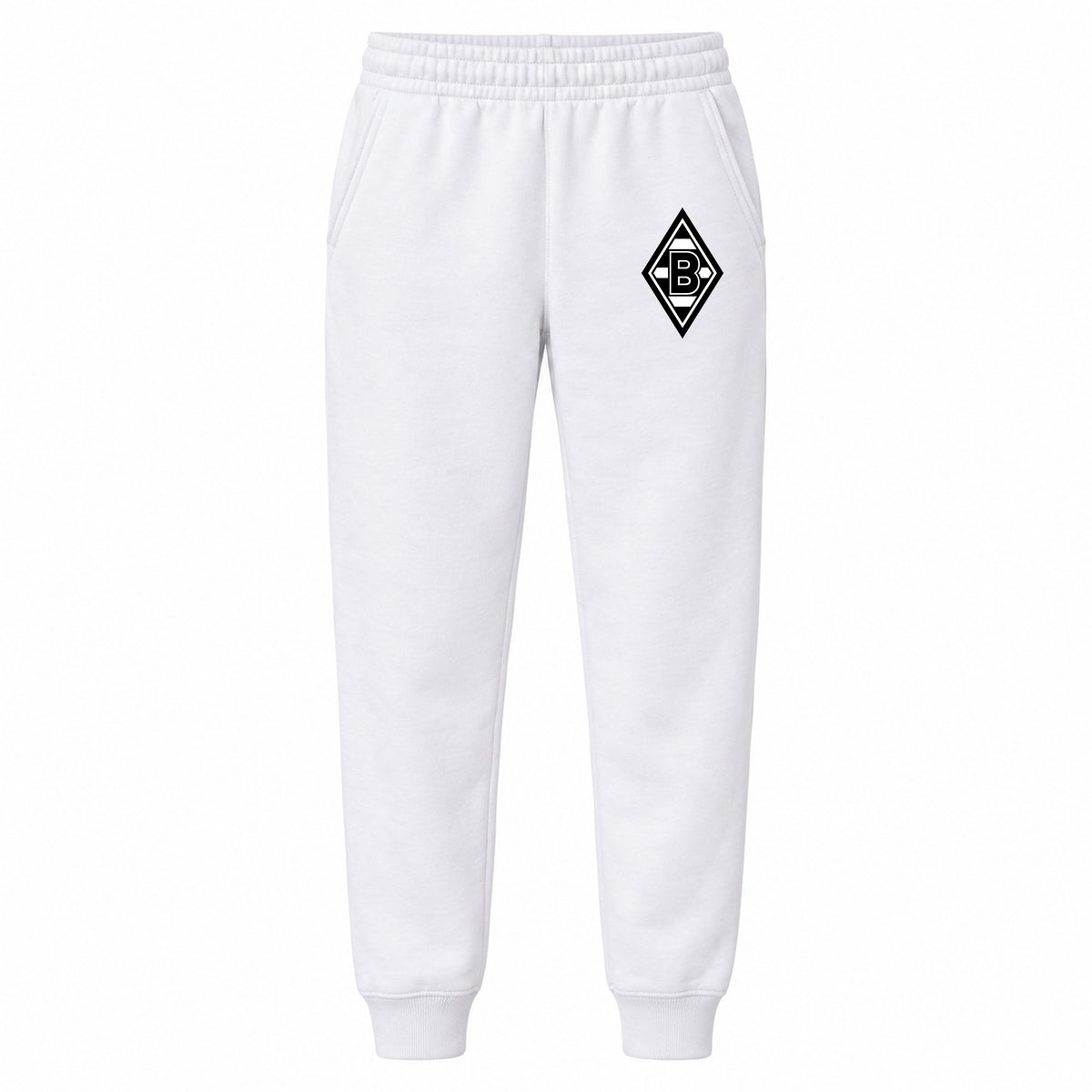 Borussia Monchengladbach FC youth jogger sweatpants, White, Youth Large ages 10–12