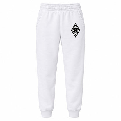Borussia Monchengladbach FC youth jogger sweatpants, White, Youth Large ages 10–12