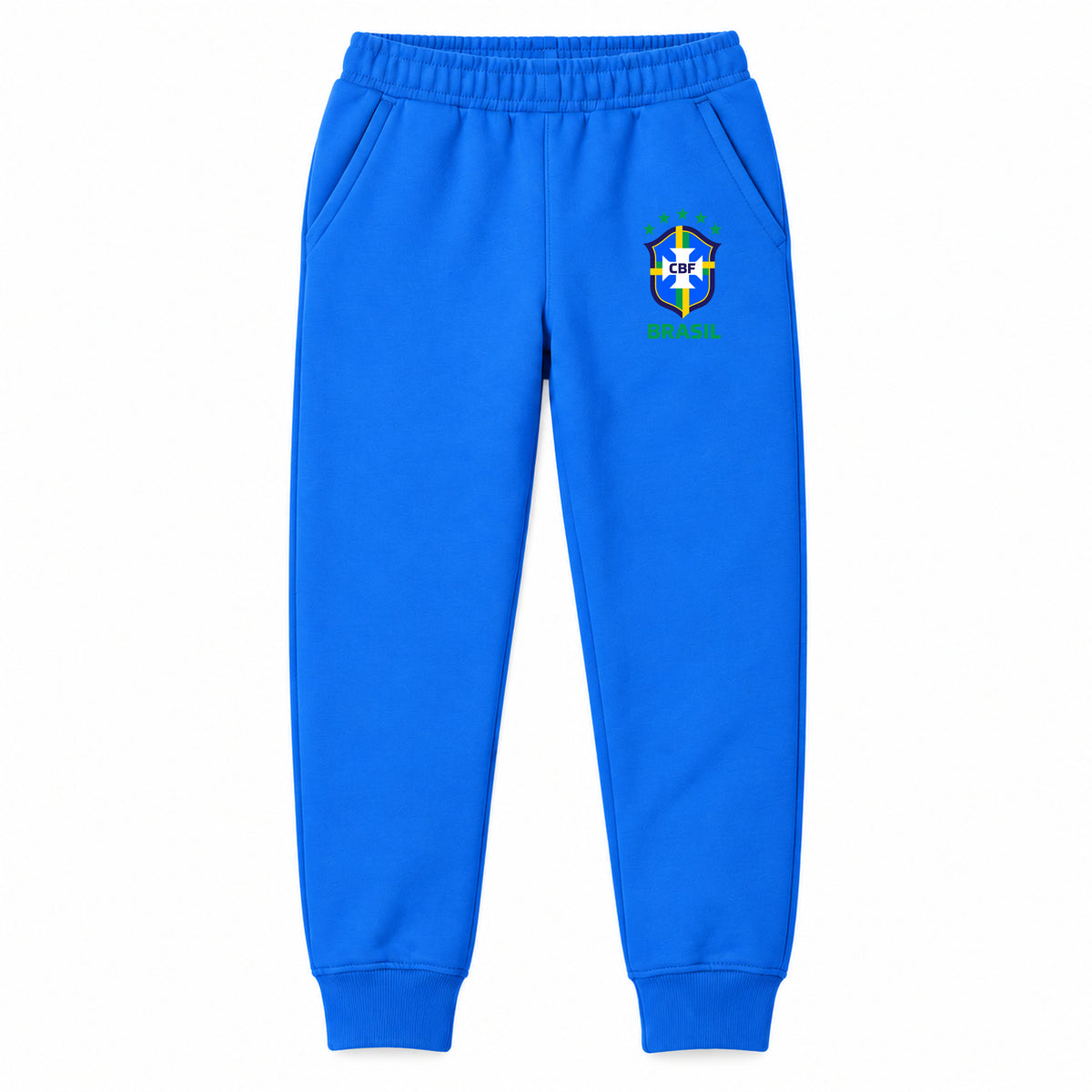 Brasil National Soccer Team youth jogger sweatpants, Blue, Youth Large ages 10–12